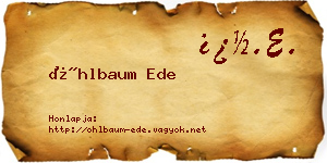 Öhlbaum Ede névjegykártya